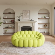 80 Bubble Couch Modern, Oversized Curved Couches, Lazy Floor Sofa, Lemon Green Bubble Couch,Upholstered Comfy Mesh Fabric 3D Honeycomb Shape Loveseat Couches for Living Room, Office, Apartment