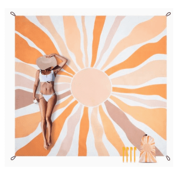 79"*83" Beach Blanket Waterproof Sandproof, Extra Large Beach Mat for Adults, Oversized Picnic Blanket with 4 Stakes and Storage Bag