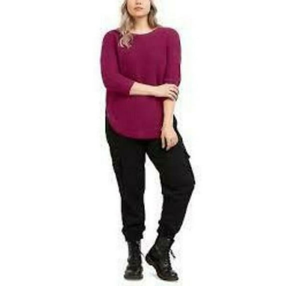 $79 Black Tape Plus Size Textured Sweater Purple Size 1X