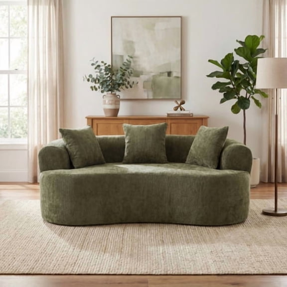79" Chenille Oversized Sofa Couch, Sofas For Living Room with No Assembly, Oversized Modular Sofa for Cozy Home Spaces, Green