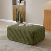 Vanress Plush Corduroy Ottoman, Upholstered Cloud Ottoman for Boneless Couch in a Box, Modular Sectional Couches for Living Room, Compressed Memory Foam, No Assembly Require