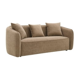 Enza Home Netha 3-Seater Fabric & Wood Sofa Bed in Cream