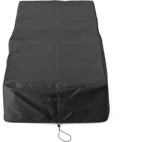 79'' Double Outdoor Chaise Lounge Set with Waterproof Covers - Perfect for Patio, Beach, and Poolside Relaxation,(1pc Black)