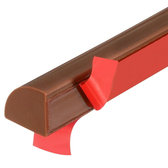 79 Inch Flexible Quarter Round Molding, Peel and Stick Moulded Trim, Brown