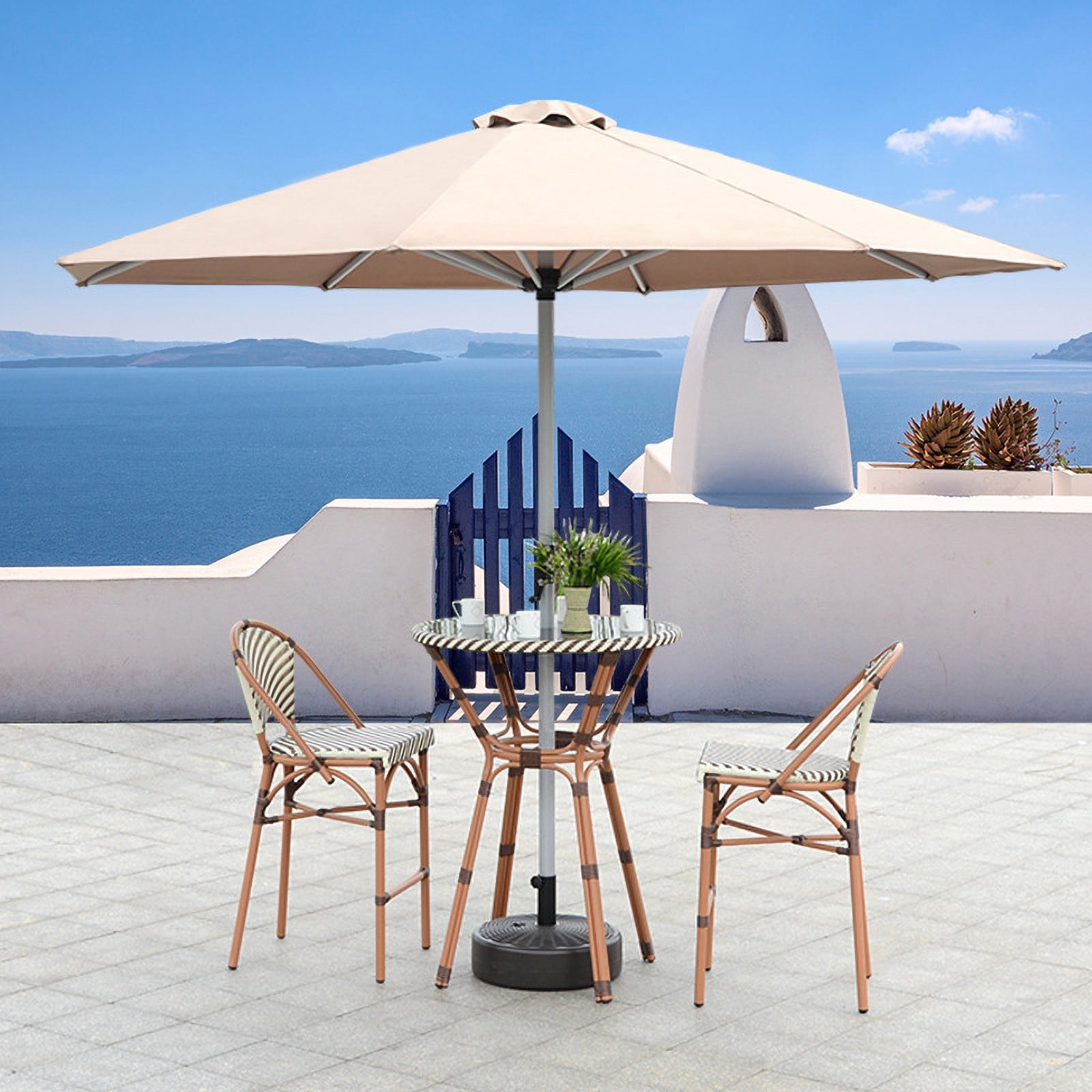 79 Inch Patio Umbrella Outdoor Table Market Umbrella with Push Button