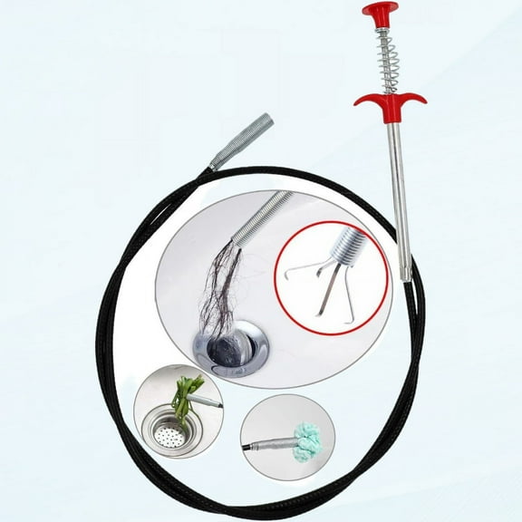 79 Inch Sink Snake, 4 Prong Claw Collecting Tool, Plumbing Snake Tool for Sink, Pipe Drain, Sewer, Drain Clog, Mower