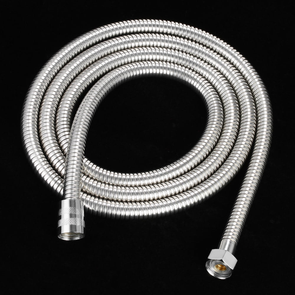 79-Inch Silver Stainless Steel Flexible Shower Hose with Brass Fittings