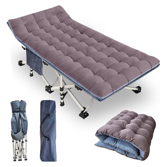 79" L x 32" W x 18" H Camping Cot with Comfortable Mattress for Adults Oversize XXL Cots for Sleeping Camping Bed Folding Cot Heavy Duty with Carry Bag for Home Outdoor Travel