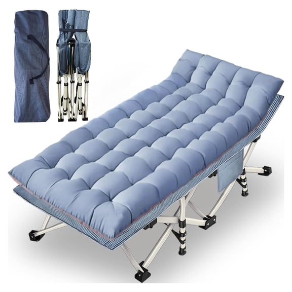79" L x 32" W x 18" H Camping Cot with Comfortable Mattress for Adults Oversize XXL Cots for Sleeping Camping Bed Folding Cot Heavy Duty with Carry Bag for Home Outdoor Travel