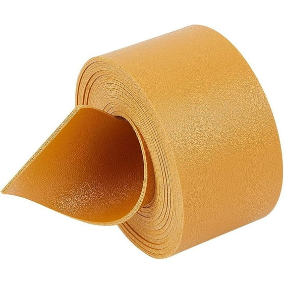 79" Long Double Sided Leather Strap Bright Yellow Lychee Pattern Leather Strips 1.5" Wide Leather Belt