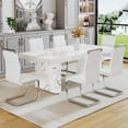 thumbnail image 1 of 79" Modern Marble Dining Room Table Sets for 6,7 Piece Kitchen Dining Table and Chairs Set- Gather in Style and Comfort, 1 of 10