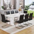 thumbnail image 1 of 79" Modern Marble Dining Room Table Sets for 8,9 Piece Kitchen Dining Table and Chairs Set- Gather in Style and Comfort, 1 of 10