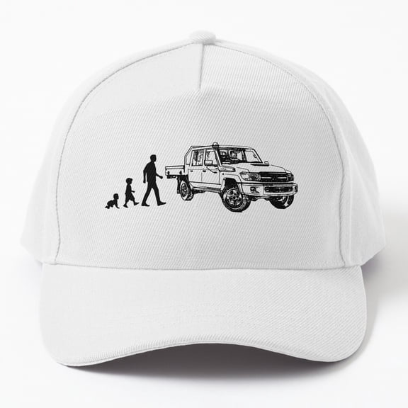 79 Series Landcruiser Evolution Baseball Cap, Vehicle Progression Graphic Design, Classic Hat