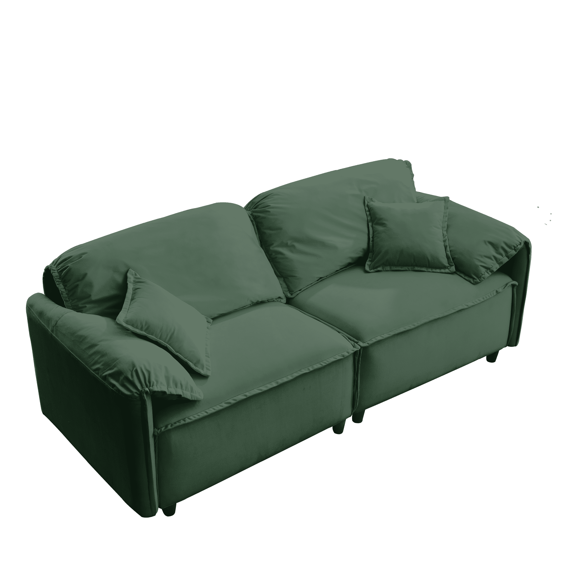79" Velvet Upholstered Loveseat Sofa, Comfy Soft 3 Seater Couch with Turned Inward Back and Arms