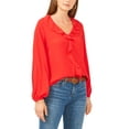thumbnail image 1 of $79 Vince Camuto Womens Ruffle Neck Long Sleeve Georgette Blouse Bright Size XS, 1 of 2