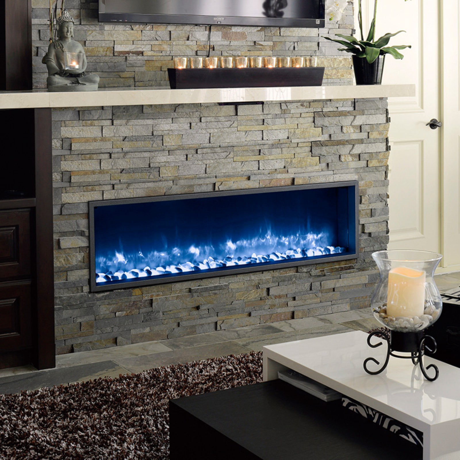79 in. Built-in LED Electric Fireplace - Walmart.com