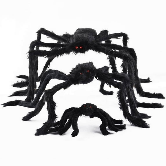 79 inch Halloween Giant Spider Hanging Decoration House Haunted Outdoor Yard Halloween Spider Props Decor 7 Sizes