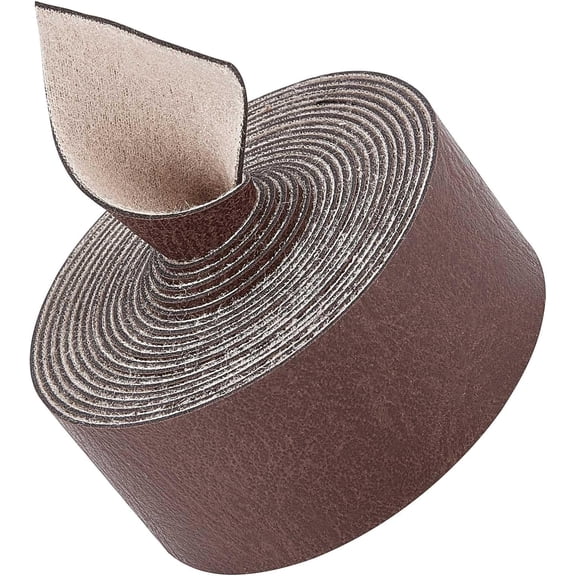 79" x 1" Matte Dark Brown Grain Buffalo Leather Strap 1.2mm Thick Flat Leather Strip Cord