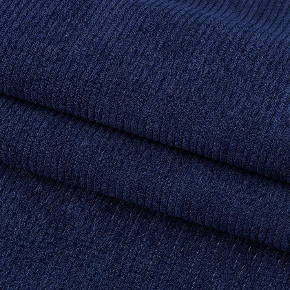 79 x 59 Inch Corduroy Fabric Solid Plain Thick Stretch Corduroy Material for Coat Shirt Dress Pants Costume Sofa DIY Corduroy Throw Pillow Covers Midnight Blue DIY