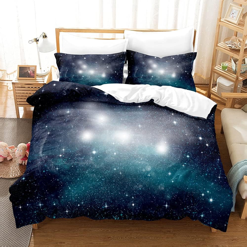 79" x 90" duvet cover and pillowcases 3D starry sky pattern For adults