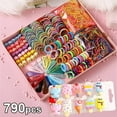 thumbnail image 1 of 790 PCS Hair Accessories Set Colorful Hair Clips Ties Elastic Bands for Girls, Toddlers, Kids, Teens, 1 of 13