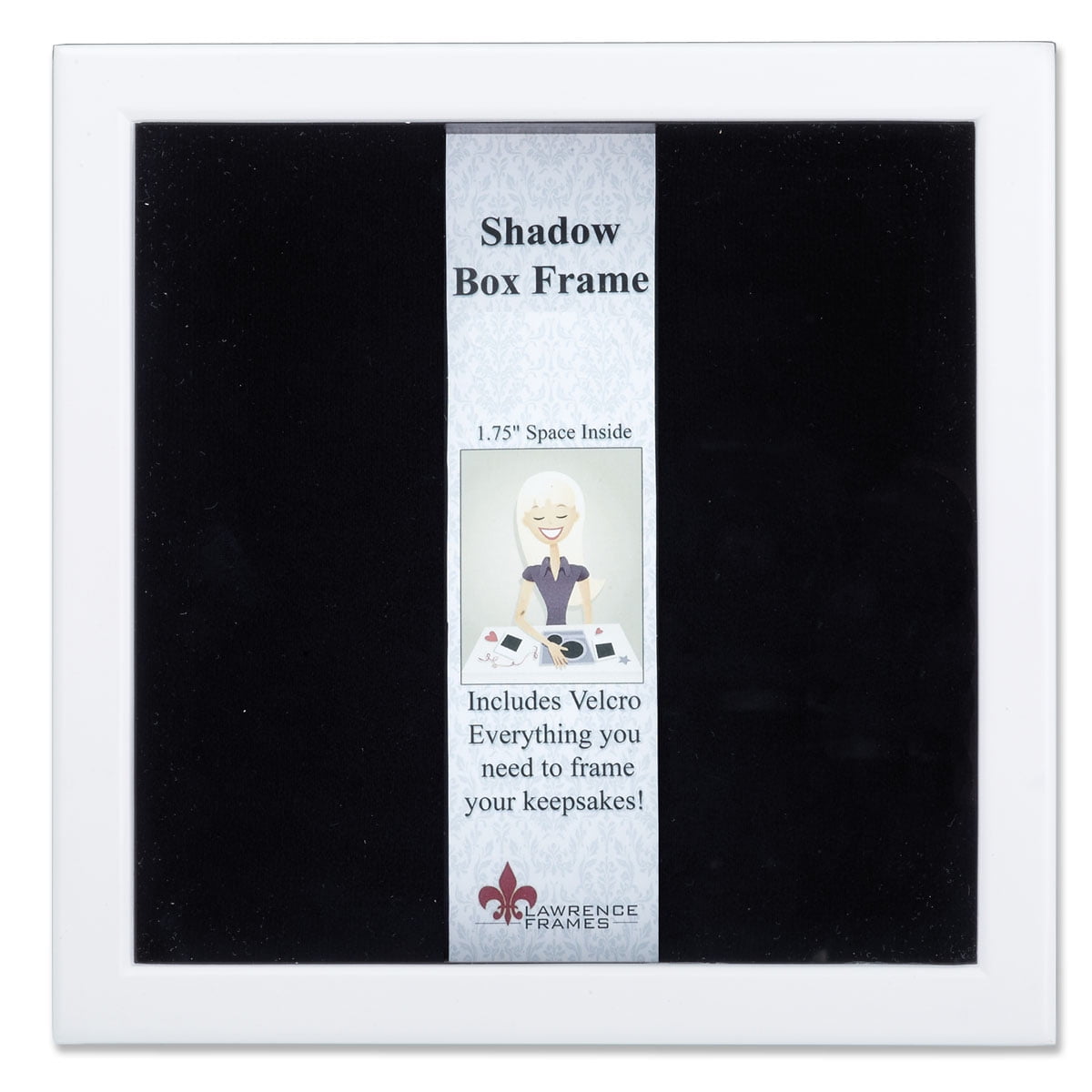 790212 White Wood Shadow Box 12x12 Picture Frame