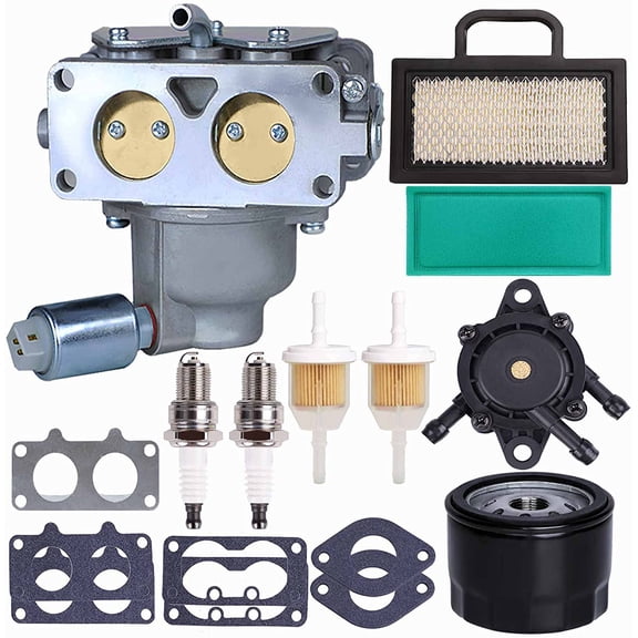 791230 Carburetor, Compatible with Briggs and Stratton 407777 20-25 HP V-Twin Engine, 699709 499804 Carburetor Kit for John Deere MIA10632 LA150 LA145 LA130 L120 with Lawn Mower Air Filter
