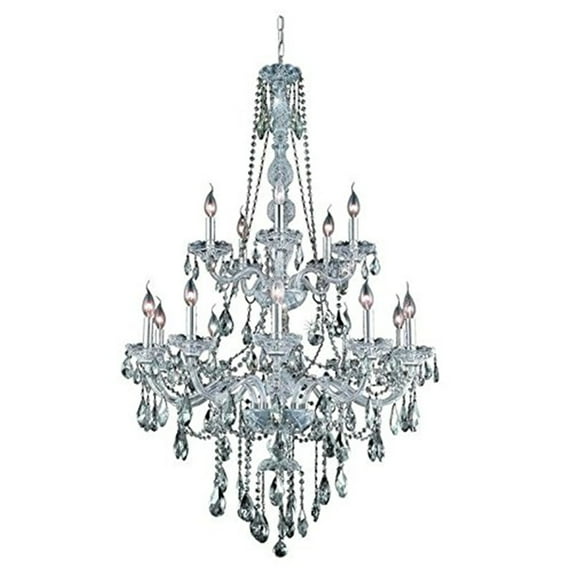 7915 Verona Collection Chandelier D:33in H:52in Lt:15 Chrome Finish (Royal Cut Crystals)