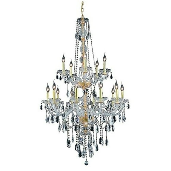 7915 Verona Collection Chandelier D:33in H:52in Lt:15 Gold Finish (Spectra Swarovski Crystals)