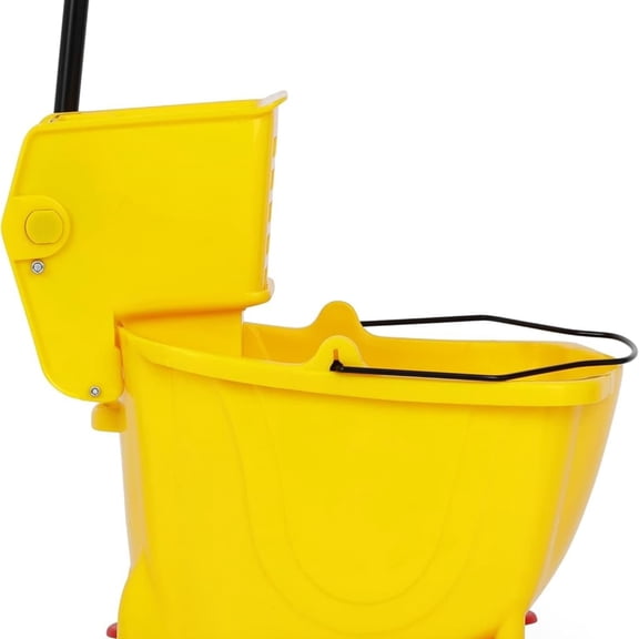 79358 Commercial Mop Bucket with Side Press Wringer, 26 Quart, 14.75"L x 12.95"W x 19.95"H, Yellow