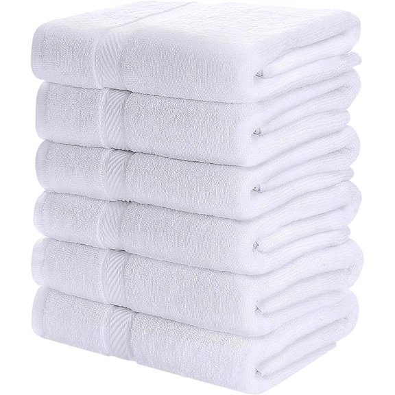 Simpli-Magic 79404 Bath Towels, White, 25x50 Inches Towels for Pool, Spa, and Gym Lightweight Highly Absorbent Quick Drying 25 in x 50