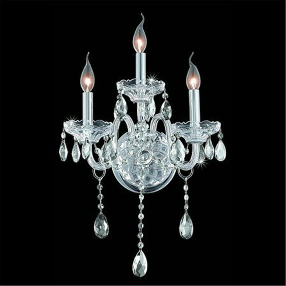 7953 Verona Collection Wall Sconce W14in H20in E8.5in Lt:3 Chrome Finish (Elegant Cut Crystals)