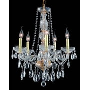 7955 Verona Collection Chandelier D21in H26in Lt5 Gold Finish Royal Cut Crystals