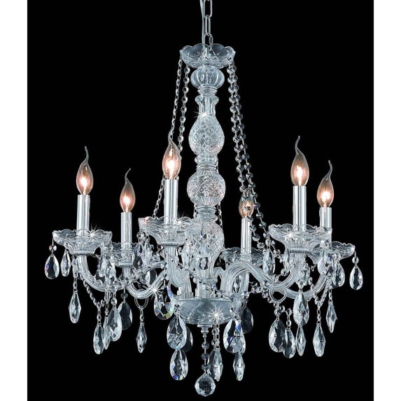 Elegant Lighting Verona 24" 6 Light Royal Crystal Chandelier