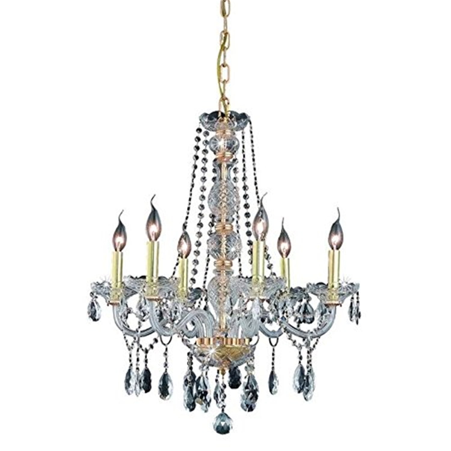 Verona 6-Light Gold Chandelier with Clear Royal Cut Crystal