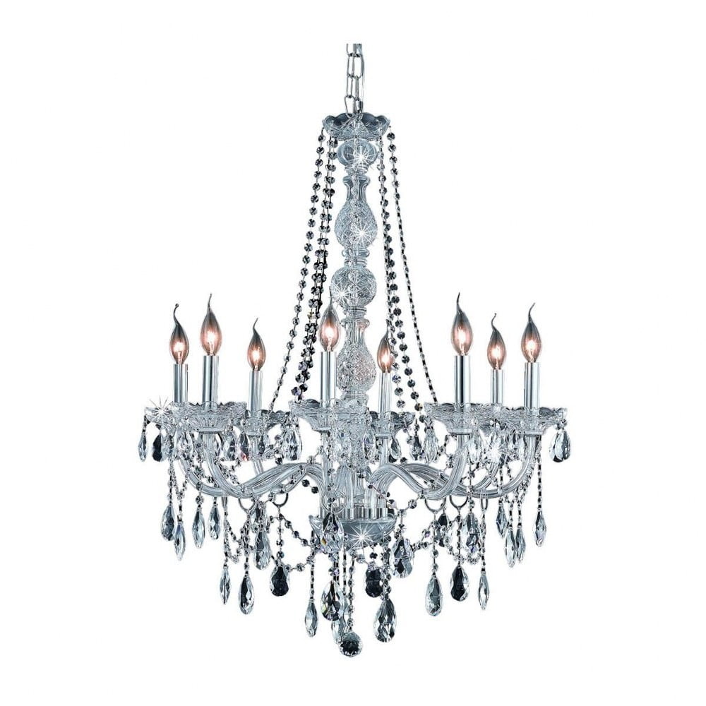 Verona 8-Light Chrome Chandelier with Royal Cut Crystals