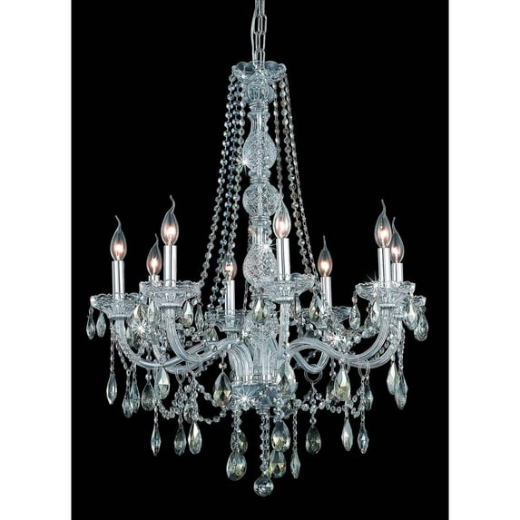 7958 Verona Collection Chandelier D:28in H:34in Lt:8 Chrome Finish (Royal Cut Crystals)