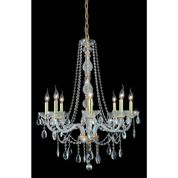 Verona 8 light Gold Chandelier Clear Royal Cut Crystal