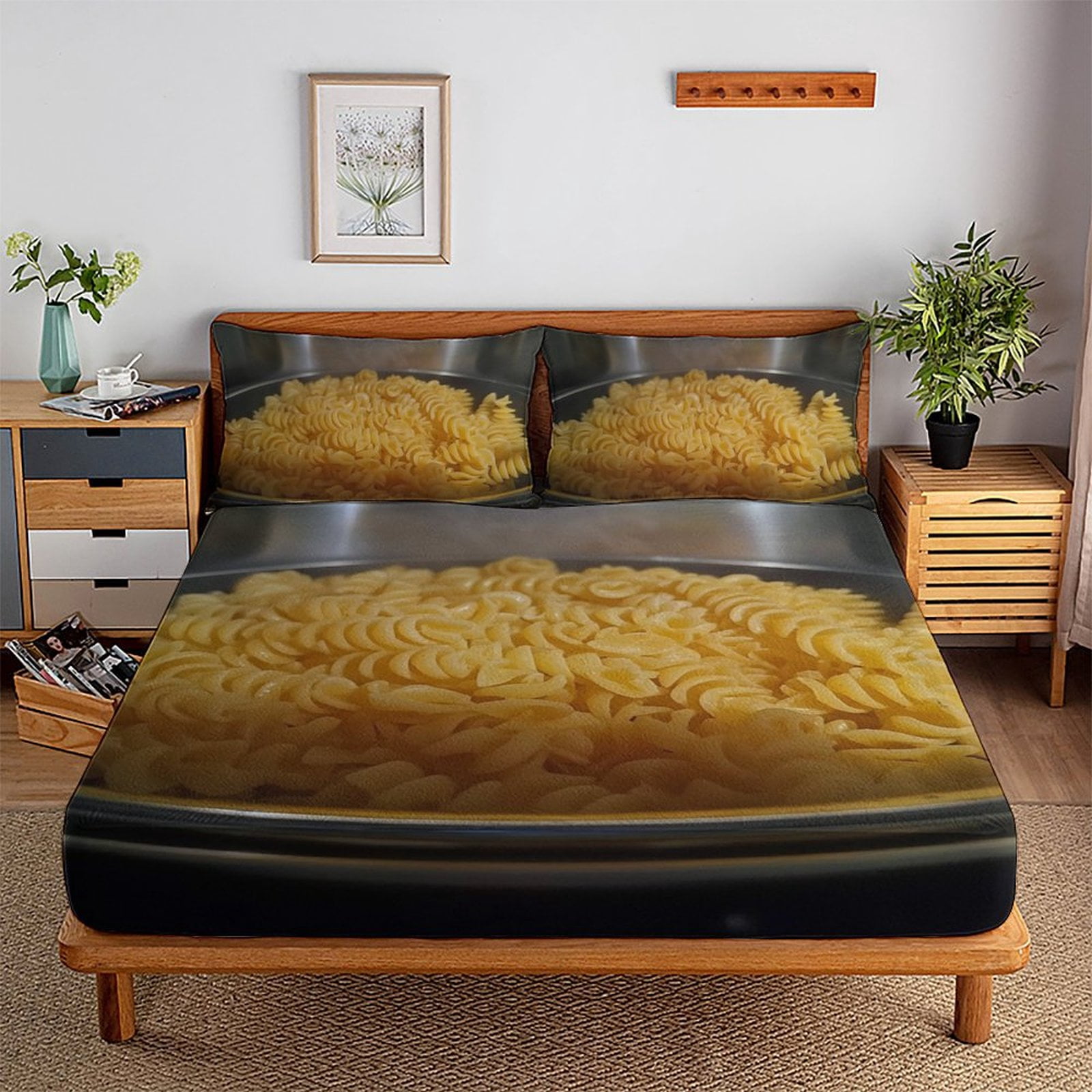 Four-piece 3D Printed Quilt Cover Simple Bedroom Bedding Soft Household Items Set