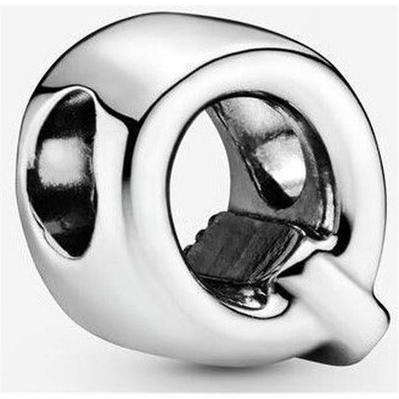 797471 Letter Q Alphabet Sterling Silver Charm for Women, White - Adult
