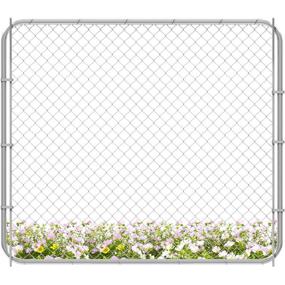 797Audio 26"-72" W x 5' H Fence Gate Kit, Adjustable Width, Chain Link, Grey Steel, Ideal for Dogs & Cats