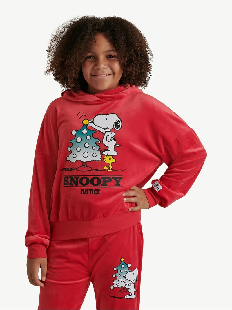 Justice x Snoopy Girls Velour Hoodie, Sizes XS - XLP - Walmart.com