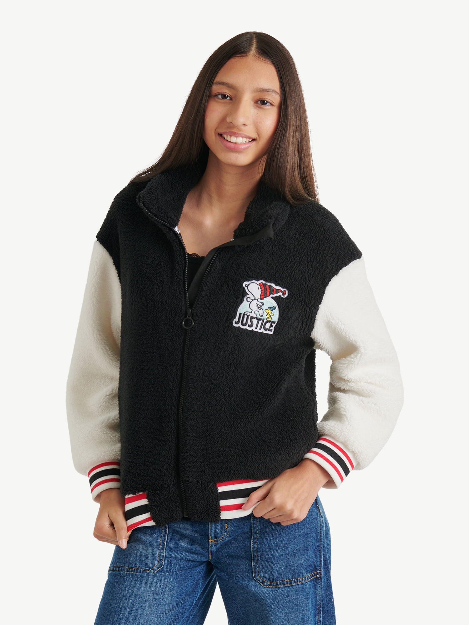 ダウンＪＫ黒snoopy☆涼様 Justice x Snoopy Girls Sherpa Jacket, Sizes XS - XLP - Walmart.com