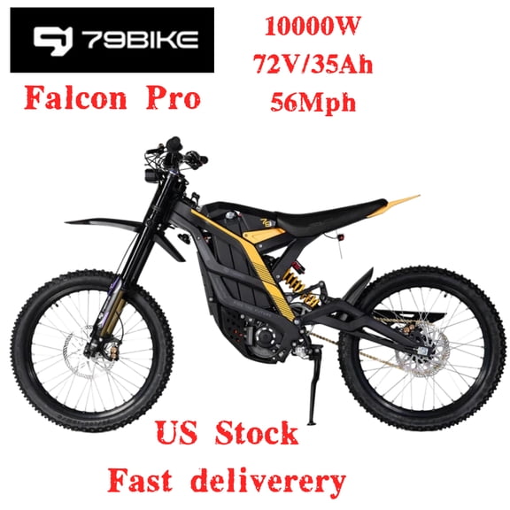 79BIKE Falcon Pro 10000W Off-Road Electric Dirt Bike,56 MPH,410 Nm Torque,72V 35Ah Battery,75 Miles Range,Hydraulic Disc Brakes,Adult Off-Road Motorcycle