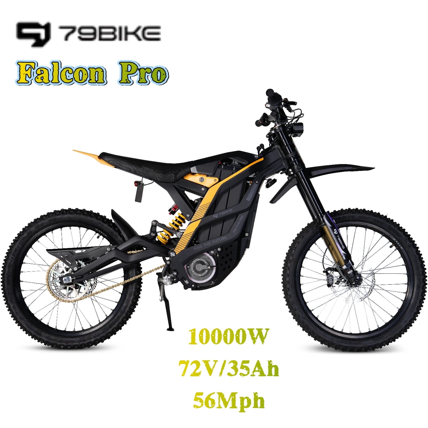 79BIKE Falcon Pro 10000W Peak Off-Road Electric Dirt Bike for Adults,56 MPH,72V 35Ah Battery,75 Miles Range,Hydraulic Disc Brakes,Off-Road Motorcycle