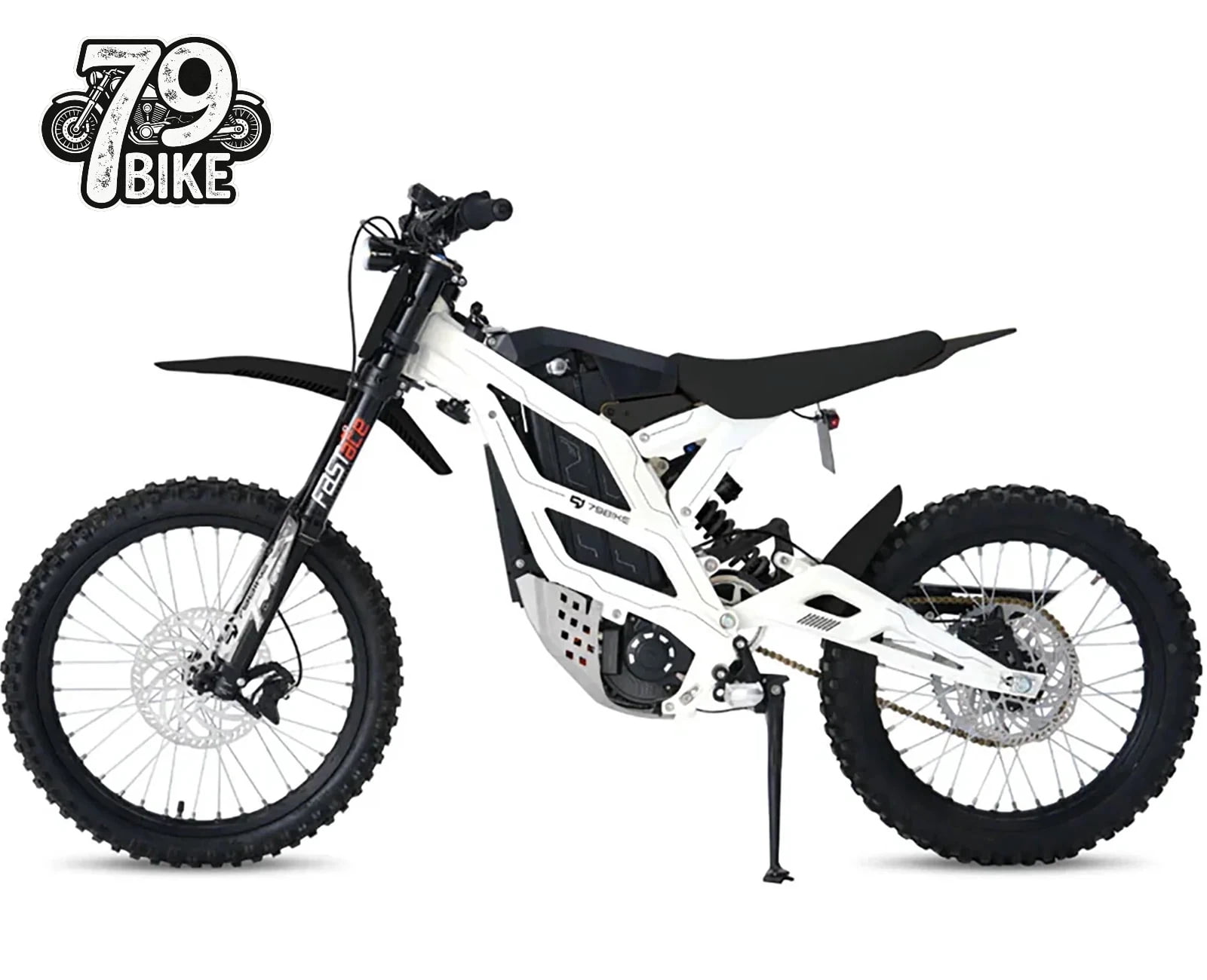 79Bike Falcon GT 16000W Electric Dirt Bike for Adults - 72V 40Ah, 59 mph, 75 mi Range, 3-4 hr Fast Charge, OffRoad Mountain Bike, UL2849, White