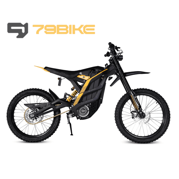 79Bike Falcon Pro Electric Dirt Bike for Adults, 10000W Motor, 72V/35Ah, 56mph, 75 Mile Range, Trail & OffRoad Dirt Bike, UL2849, Black&Yellow