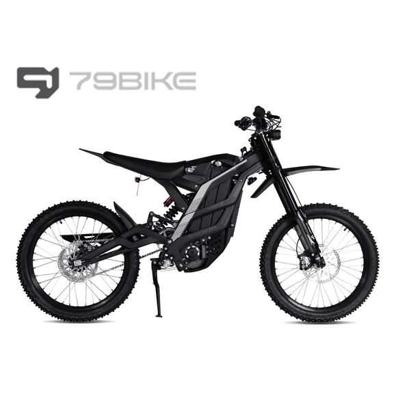 79Bike Falcon Pro Electric Dirt Bike for Adults, 10000W Motor, 72V/35Ah, 56mph, 75 Mile Range, Trail & OffRoad Dirt Bike, UL2849, Black