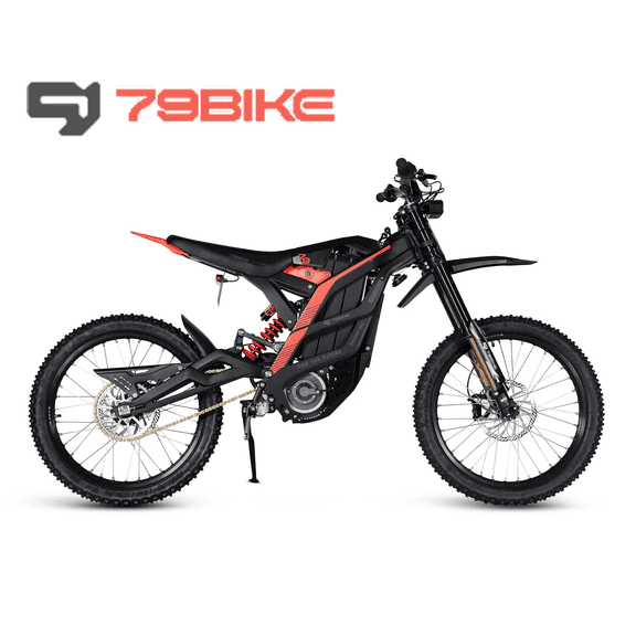 79Bike Falcon Pro Electric Dirt Bike for Adults, 10000W Motor, 72V/35Ah, 56mph, 75 Mile Range, Trail & Off‑Road Ebike, UL2849, Black&Red