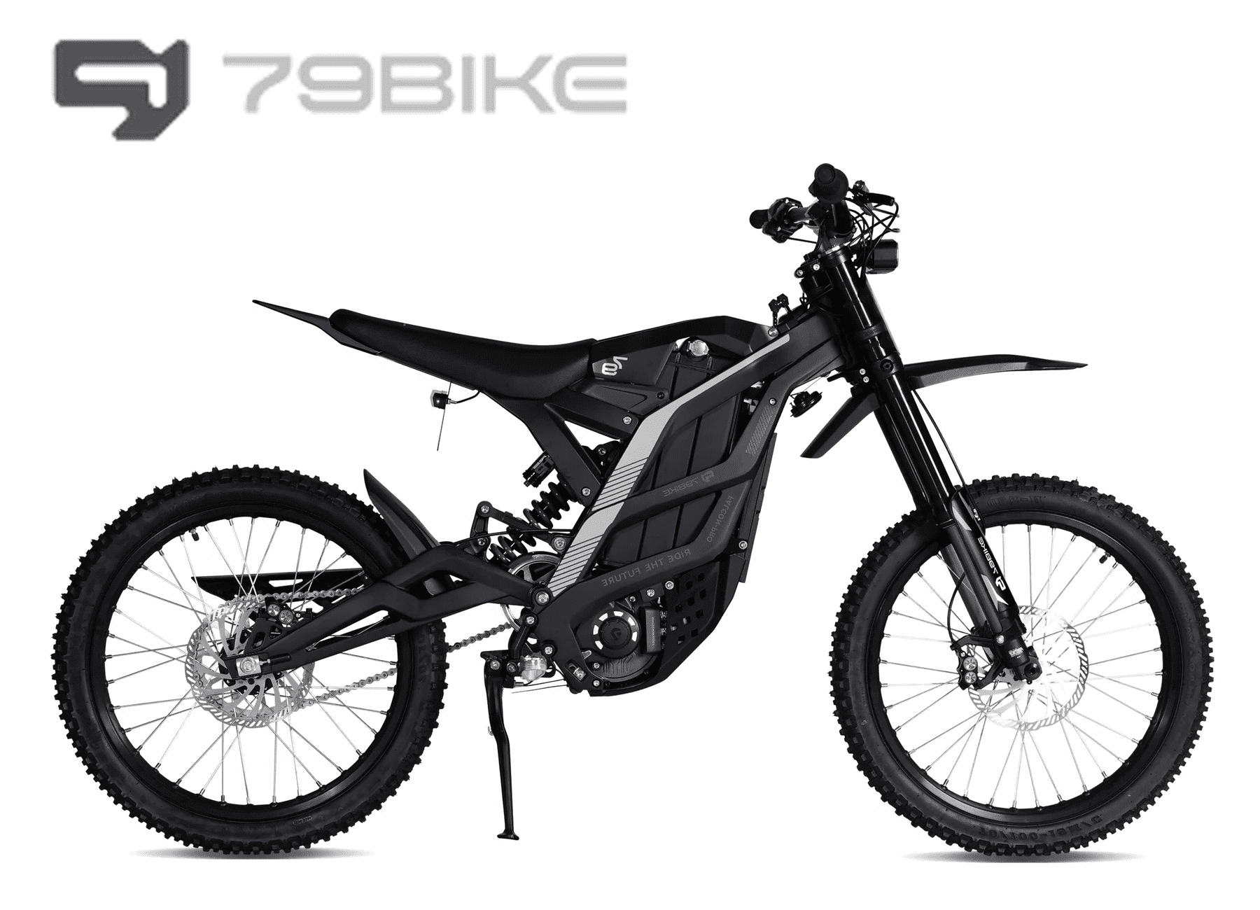 79Bike Falcon Pro Electric Dirt Bike for Adults, 10000W Motor, 72V/35Ah, 56mph, 75 Mile Range, Trail & Off‑Road Ebike, UL2849, Black
